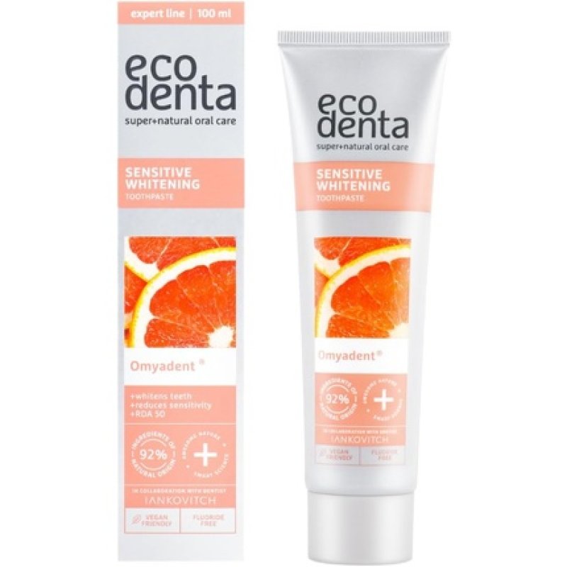 Ecodenta Sensitive Teeth Whitening Toothpaste Fluoride Free Vegan Friendly