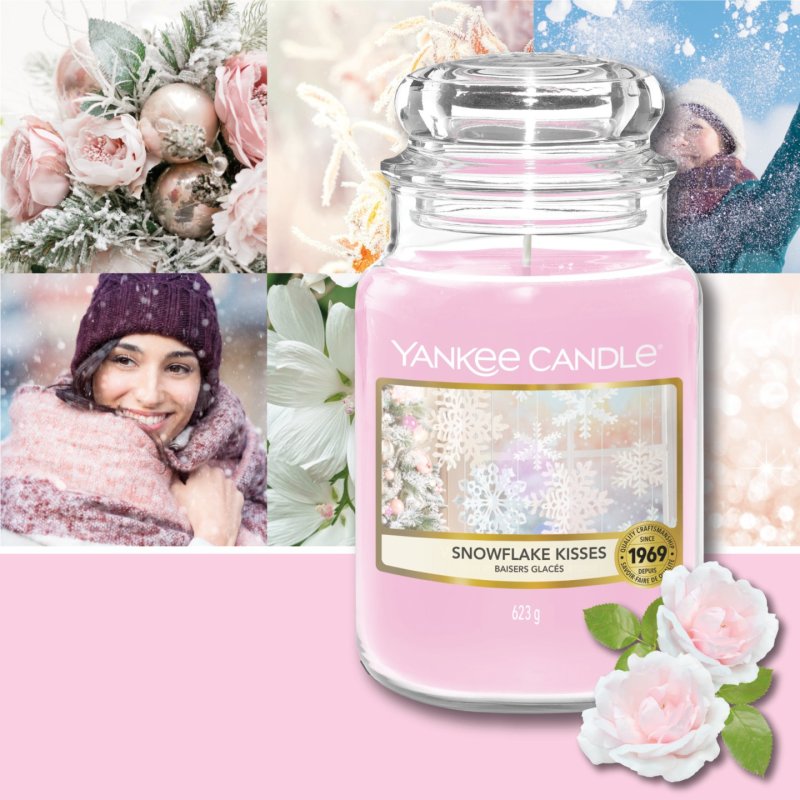 Yankee Candle Snowflake Kisses wax candle Round Rose, Violet, White rose Pink 1 pc(s)