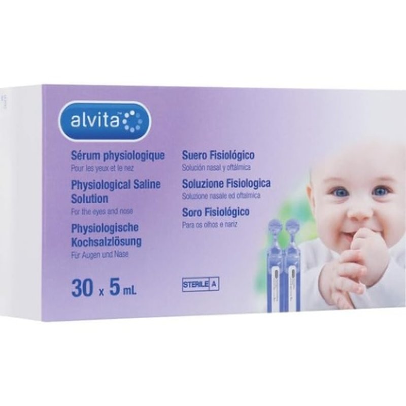 Alvita Saline Solution Nasal and Ocular Hygiene 30 Vials