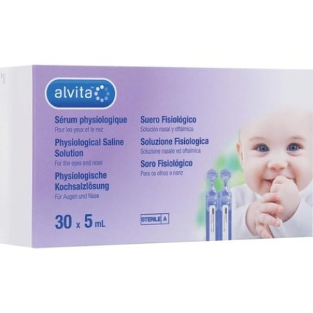 Alvita Saline Solution Nasal and Ocular Hygiene 30 Vials
