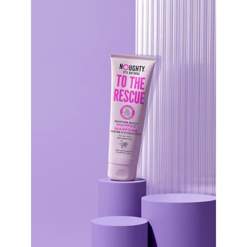 Noughty To The Rescue Moisture Boost Shampoo 97% Natural Sulfate-Free Vegan Hair Care 250ml
