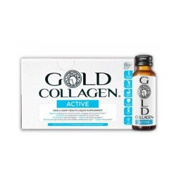 Minerva Research Labs Gold Collagen Active Liquid Supplement For Skin, Hair, And Joints - 10 Vials Of 50 Milliliters