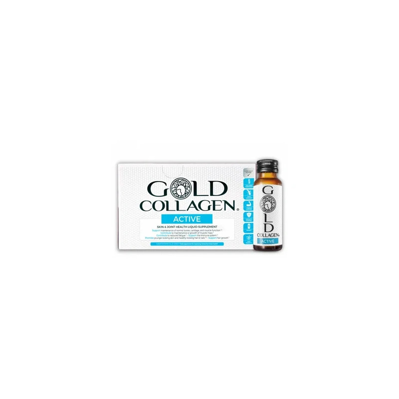 Minerva Research Labs Gold Collagen Active Liquid Supplement For Skin, Hair, And Joints - 10 Vials Of 50 Milliliters