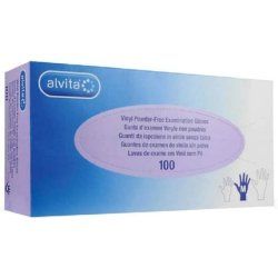Alvita Disposable Latex Gloves Medium Size 7-7.5 - Pack of 100