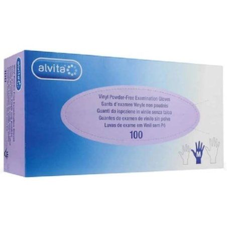 Alvita Disposable Latex Gloves Medium Size 7-7.5 - Pack of 100