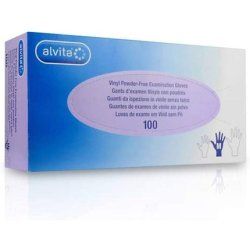 Alvita Powder Free Vinyl Gloves Size M