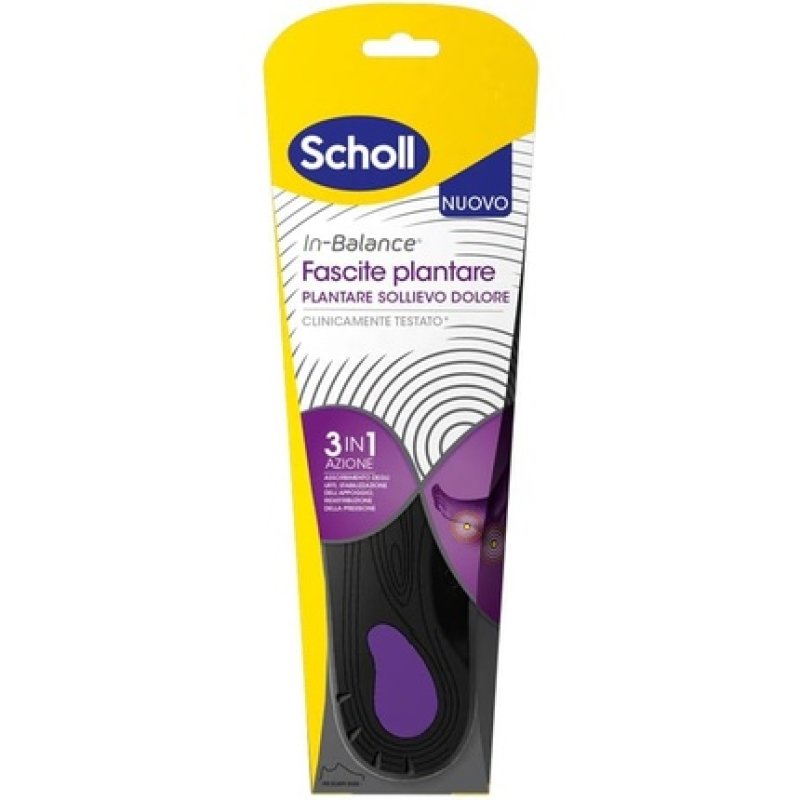 Scholl In-Balance Footbed for Pain Relief Plantar Fasciitis Insoles with Reinforced Arch Support and Heel Support Size
