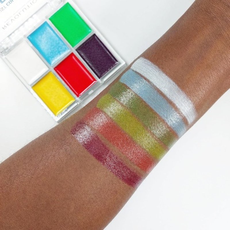 Makeup Revolution London Artist Collection UV Face Paint Palette 6 Bright Shades Water Activated Formula