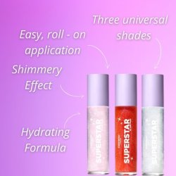 Lip Oil Glitter with Roller Applicator Sparkle Rose