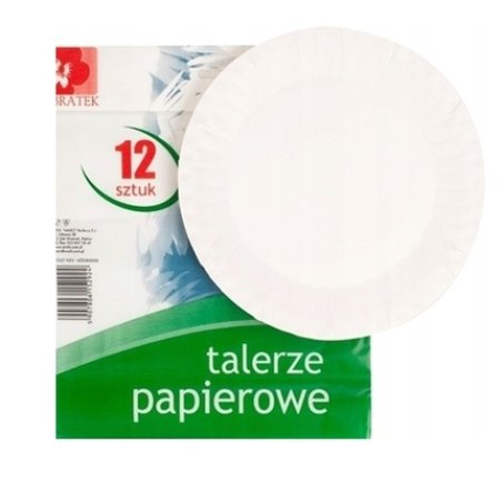Bratek Paper Disposable Plates 12 Pieces