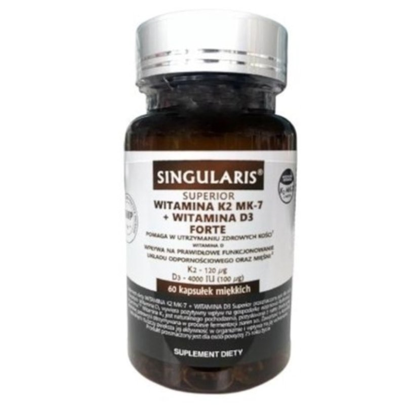Singularis Superior Vitamin K2 120 Micrograms D3 4000 International Units Forte 60 Capsules