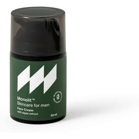Monolit Face Cream with Algae Extract for Men Nourishing Avocado Oil Anti-aging Spirulina Moisturizing Coconut Oil 50ml