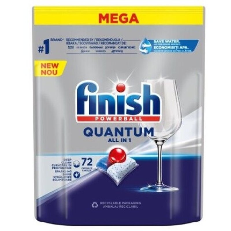 Finish Quantum All-In-1 Dishwasher Tablets 72 Pieces