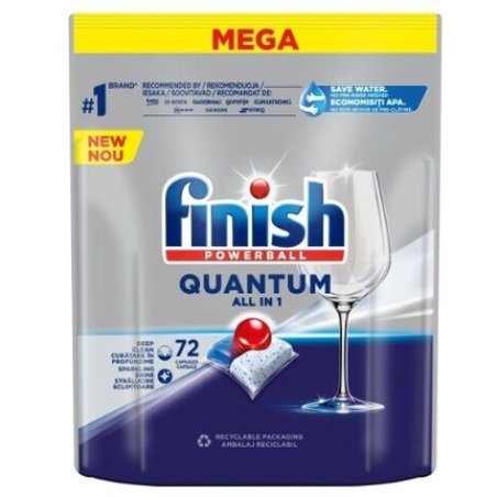 Finish Quantum All-In-1 Dishwasher Tablets 72 Pieces