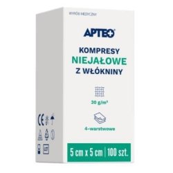Apteocare Non-Sterile Non-Woven Compresses 5x5cm - 100 Pieces - Long Validity