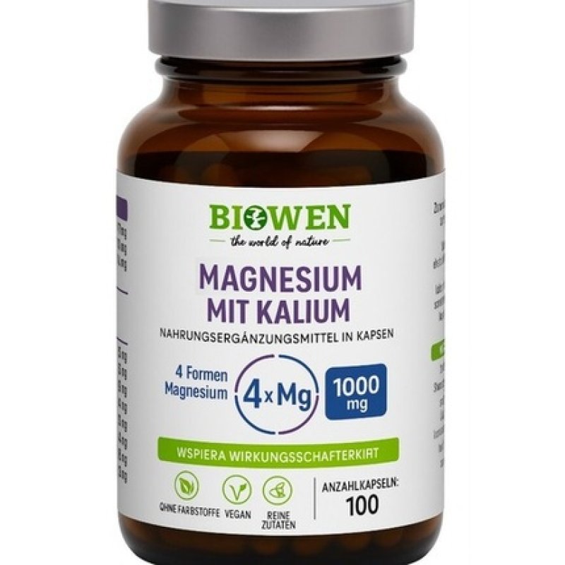 Biowen Magnesium with Potassium 1000mg 100 Capsules