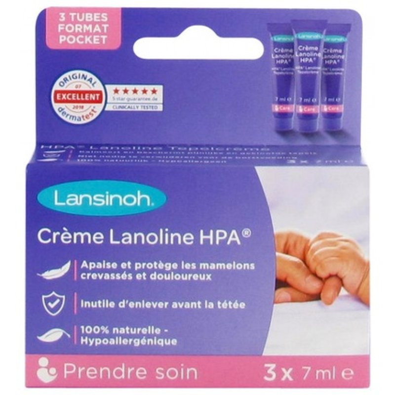 Lansinoh Lanolin HPA Nipple Cream 7ml - Pack of 3