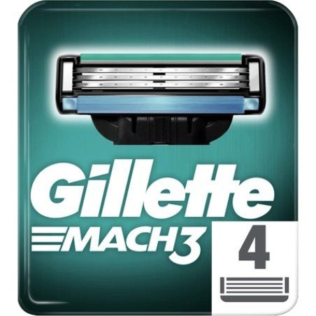 Gillette Mach3 Razor Blades for Men - Pack of 4 Refills