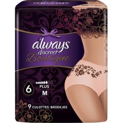 Always Discreet Boutique Incontinence Underwear 9 Pants for Bladder Leaks Size M