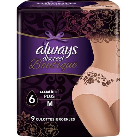 Always Discreet Boutique Incontinence Underwear 9 Pants for Bladder Leaks Size M