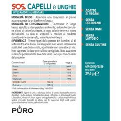 Pure SOS Hair and Nails Food Supplement with Baobab, Biotin, and Copper