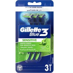 Gillette Blue3 Sensitive Disposable Razors With Comfort