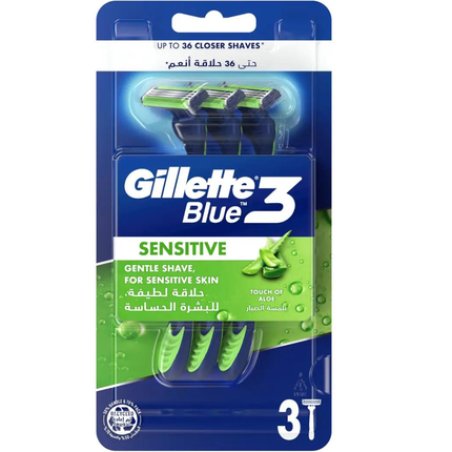 Gillette Blue3 Sensitive Disposable Razors With Comfort