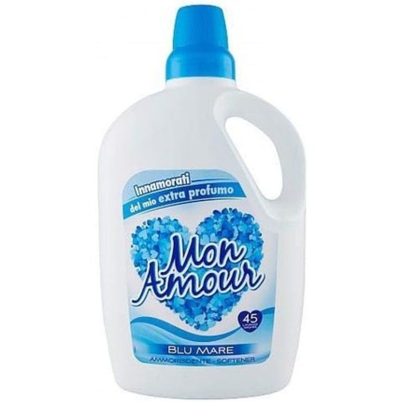 Mon Amour Fabric Softener, Diluted, Blue Sea Scent, 45 Washes, 3000 Ml