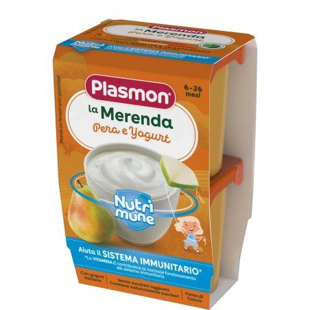 Plasmon La Merenda Dei Bambini Sapori Di Natura Pera Yogurt Asettico 120g - Pack of 2