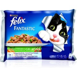 Felix - Fantastic Meat Festant In Gelatin Assorted Pack Of 4 X 85 G - 340 G With