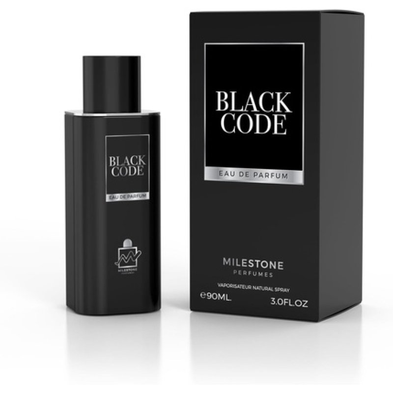 Milestone Perfumes Black Code Men Long-Lasting Eau De Parfum 90ml