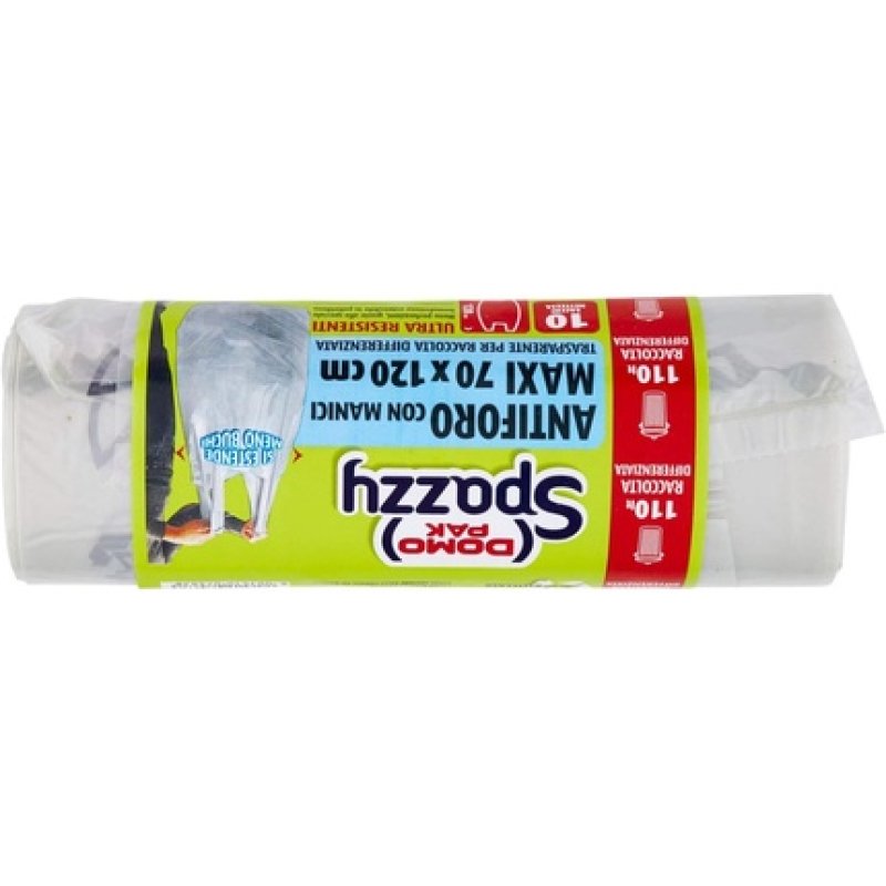 Domopak Spazzy Anti-Perforation Bags with Handles for Waste Separation 110L