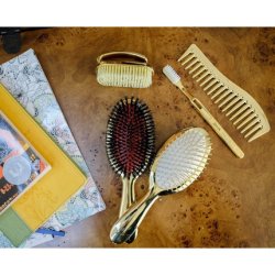 Jäneke Hairbrush Chrome-plated Body Chrome-plated Bristles Black Rubber 84g