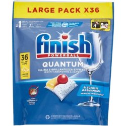 Finish Dishwasher Detergent Pre-Measured Quantum Lemon 36 Pieces