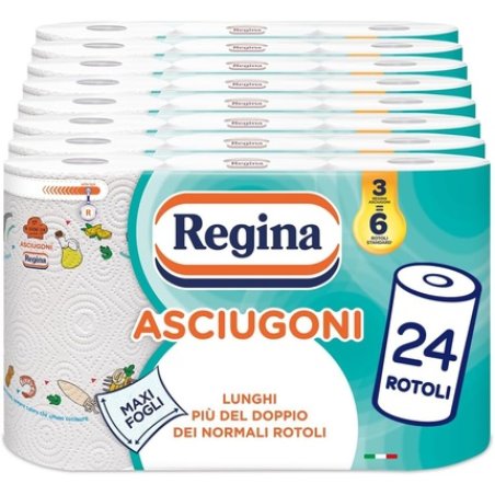 Regina Towels Kitchen Paper 24 Rolls 2-Ply 100 Maxi Sheets Per Roll