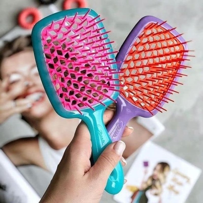 Jäneke Small Superbrush Fuchsia/Turquoise with Honeycomb Structure