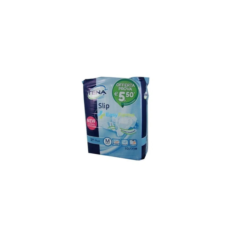 Essity Italy Tena Slip Plus Diapers With Adhesive Tabs Size M 10 Pieces