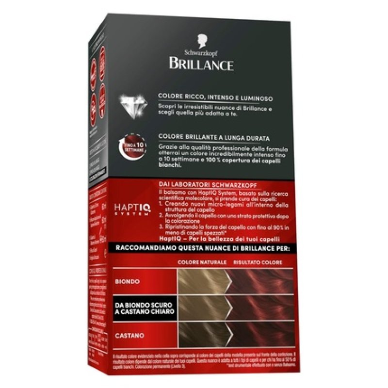 Schwarzkopf Brillance Permanent Hair Color Hair Dye Cream with Nourishing Conditioner Diamond Shine Coverage for White