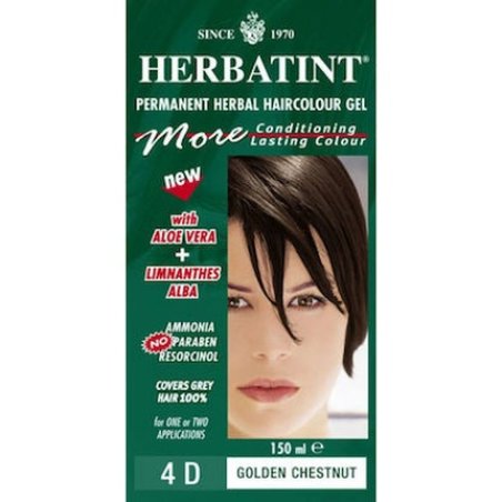Herbatint Permanent Haircolor Gel 4d Chestnut Gold - 150ml