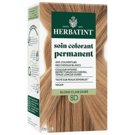 Herbatint Permanent Color Care Hair Color 170ml 8D Light Golden Blonde