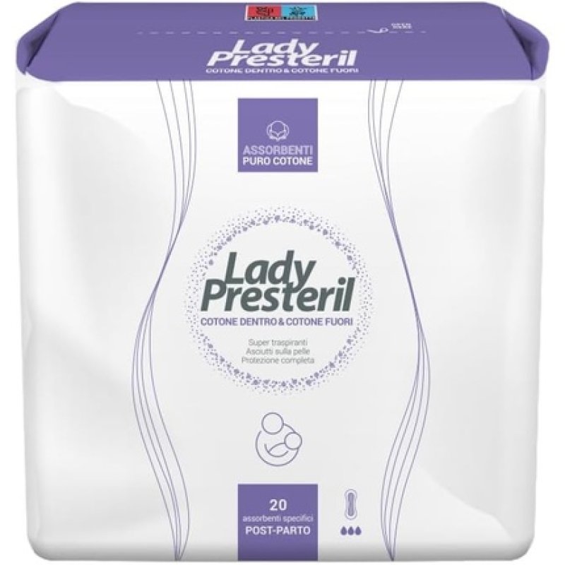 Lady Presteril Postpartum Cotton Pads 20 Pieces