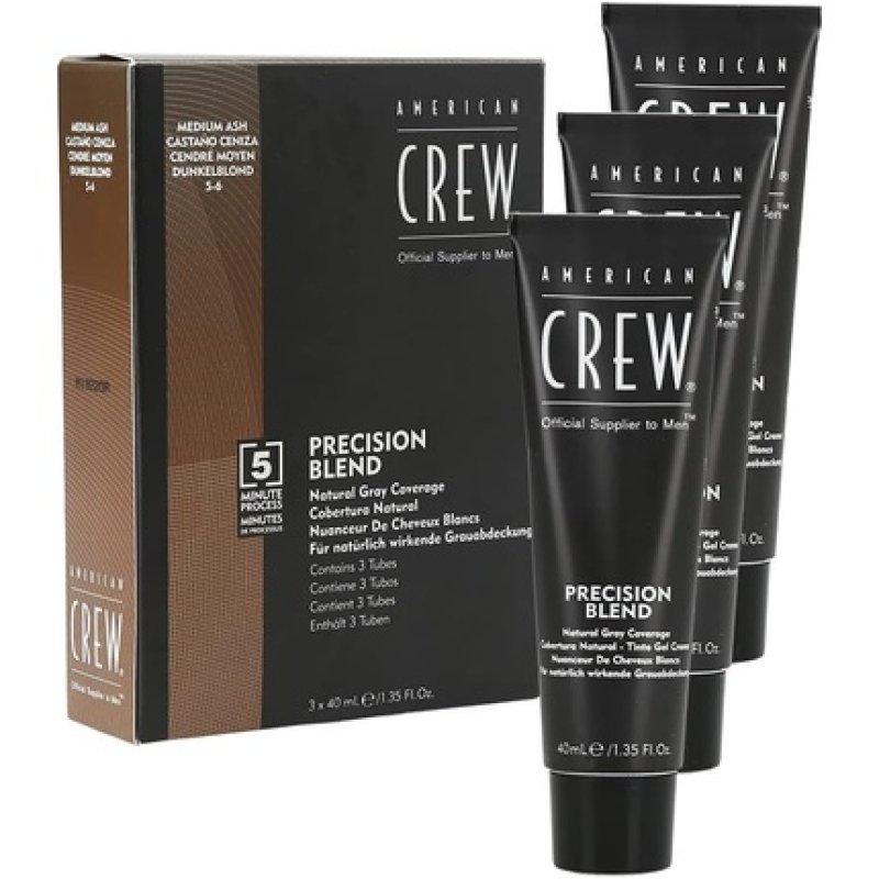 AMERICAN CREW Precision Blend Natural Gray Coverage 3x40ml 5-6 Medium Ash