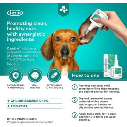 Icf Otodine Dog Ear Drops For Ear Cleaning - Antibacterial