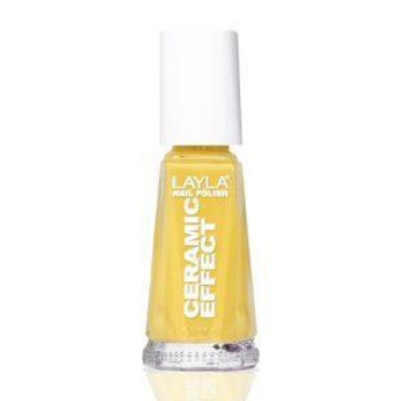 Layla Cosmetics 1243R23-041 Ceramic Effect Nail Polish Nice Little Yellow 10ml