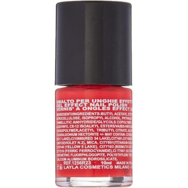 Layla Cosmetics Milano Gel Effect Nail Polish Coral Red 10ml