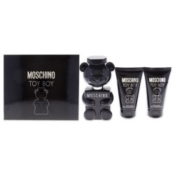 Moschino Toy Boy Men 3 Piece Gift Set 1.7oz EDP Spray, 1.7oz Bath and Shower Gel, 1.7oz After Shave Balm
