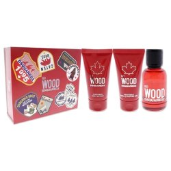 Dsquared2 Red Wood Women 1.7oz EDT Spray, 1.7oz Body Lotion, 1.7oz Bath and Shower Gel 3 Piece Gift Set