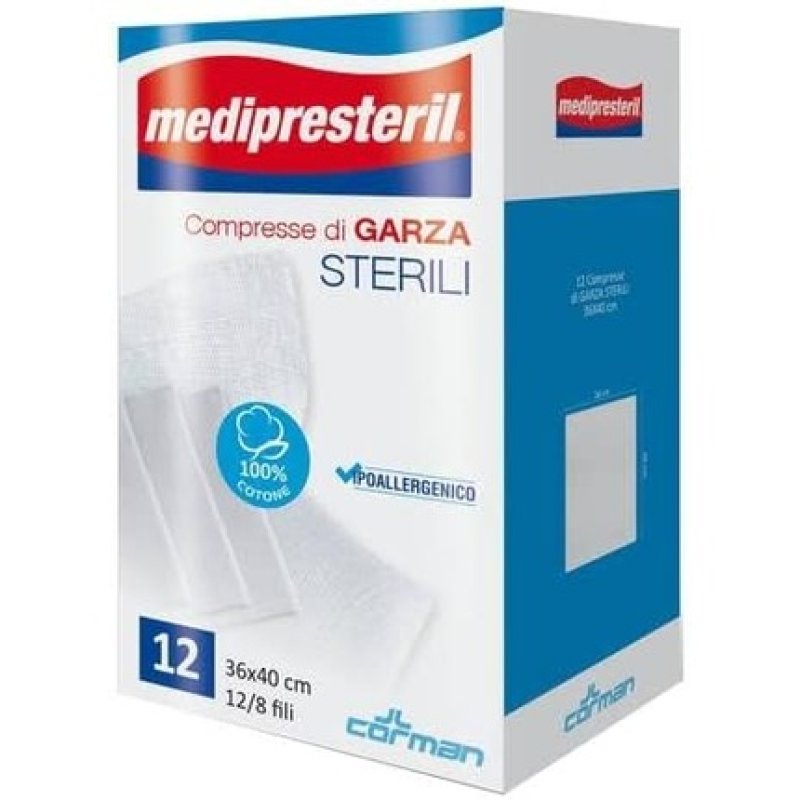 Medipresteril Sterile Gauze Compresses 36x40 - Pack of 12