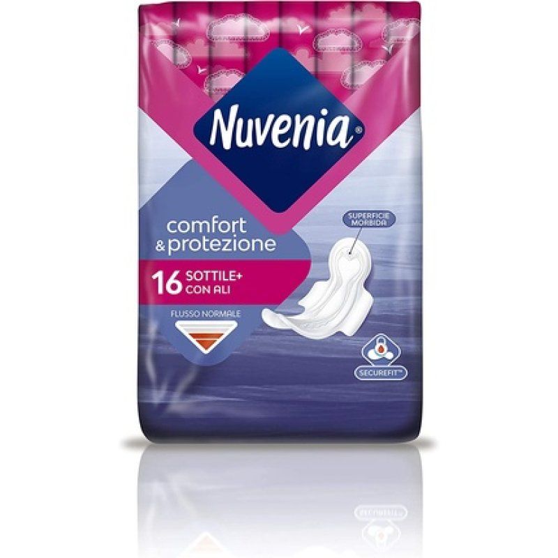 Nuvenia Normal Sanitary Pads with SecureFit and Wings 16 Pieces