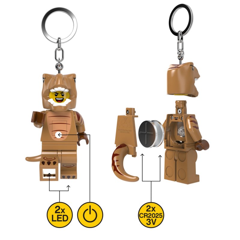 Euromic LEGO Minifigures Keychain Light T-Rex Costume Fan